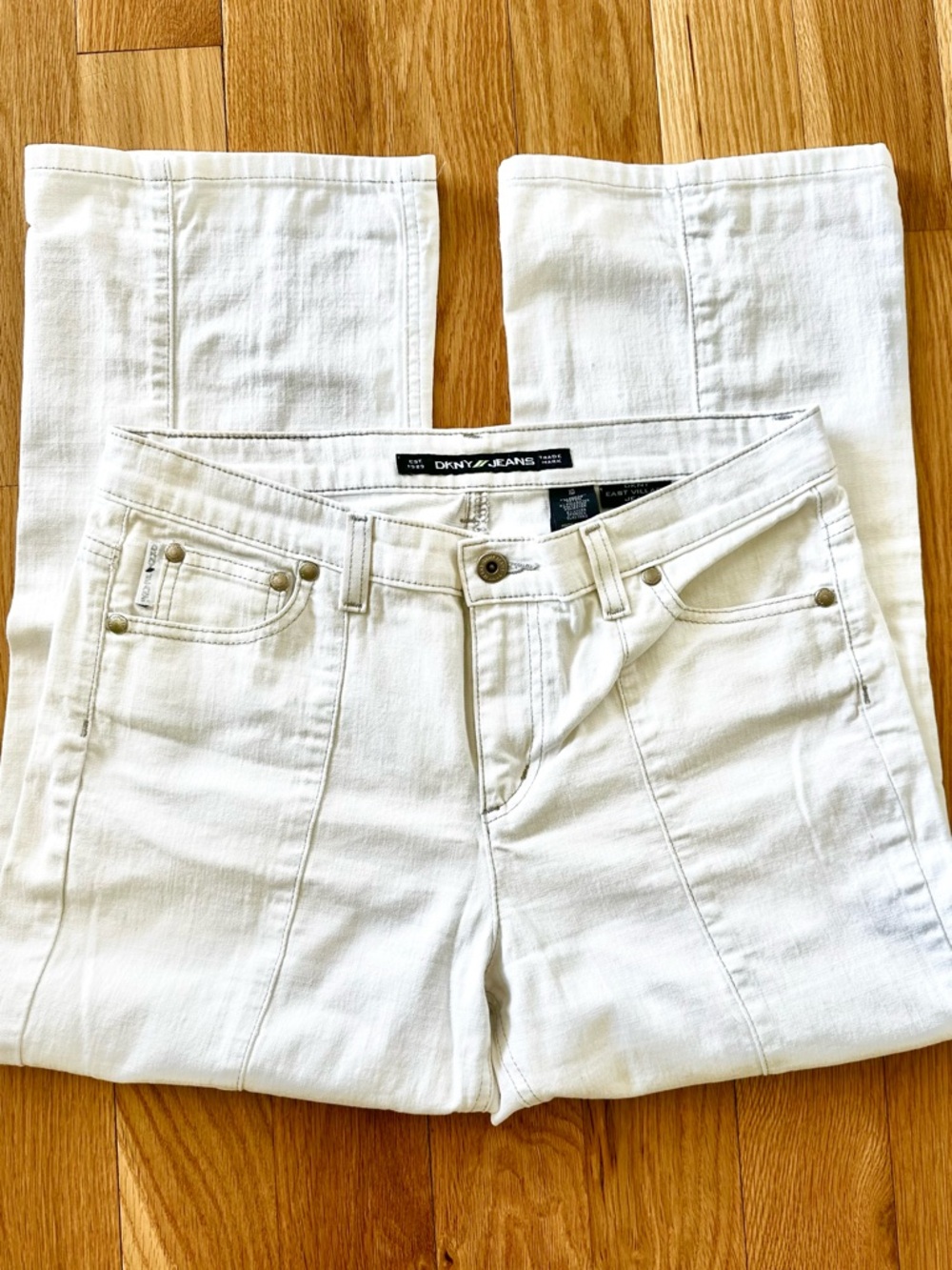 DKNY Women’s White Boot-Cut Jeans